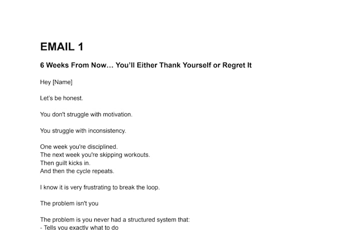 provide email copy sequences that converts well